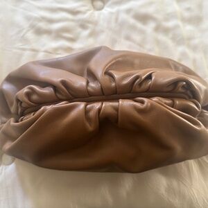 Bottega Veneta Smooth Butter Calf The Pouch Oversized Clutch Teak